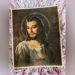 vintage 1954 chromolithograph print of Jesus Christ,
